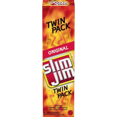 Slim Jim Twin Pack Original Flavored Smoked Meat Snack Sticks 1.94 oz., PK144 2620011910